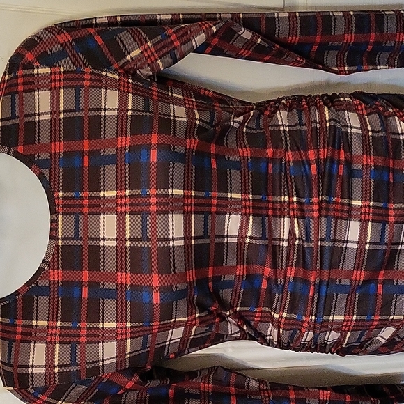 Glory Star Large Plaid Ruched Bodycon Dress - Picture 10 of 14